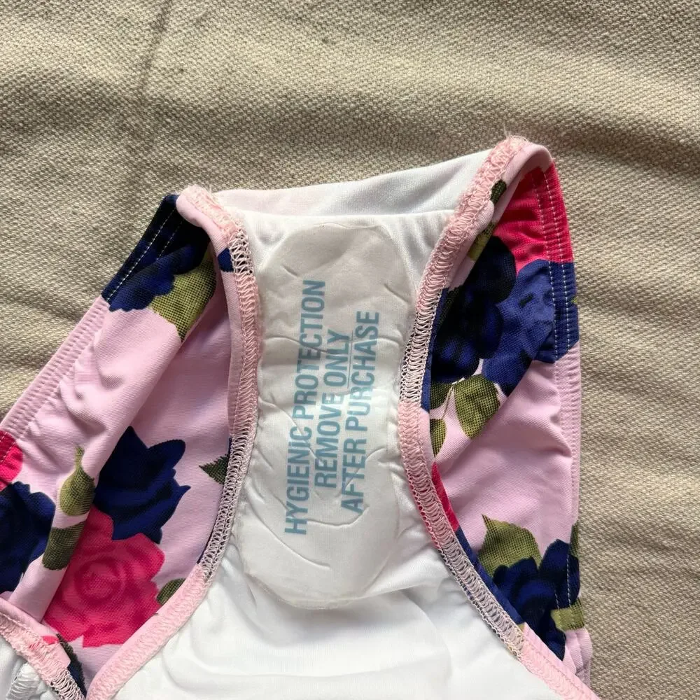 NWT Seafolly Australia Swimsuit Womens US 8 AU 12 Floral Ruched Halter One Piece